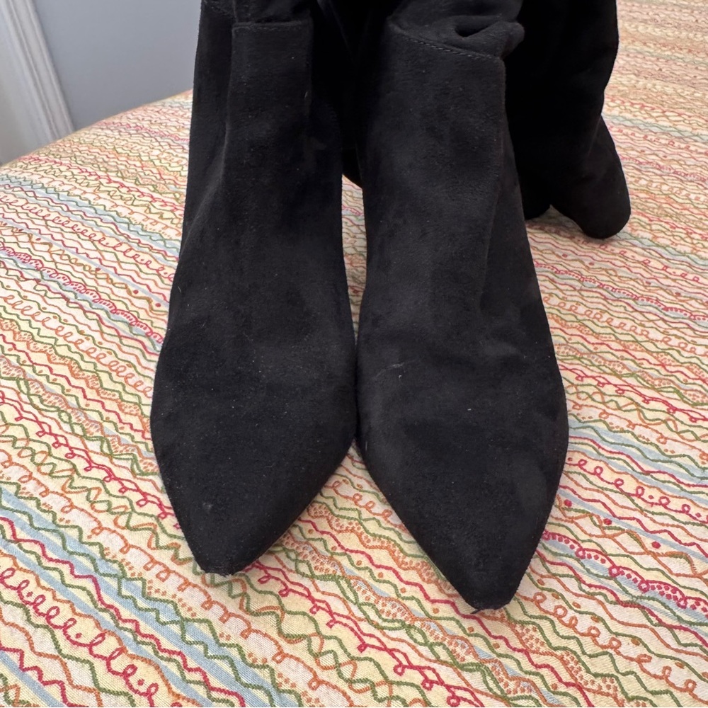 Jessica Simpson Black Suede Heeled Knee High Boots Size 9.5M - Picture 5 of 12